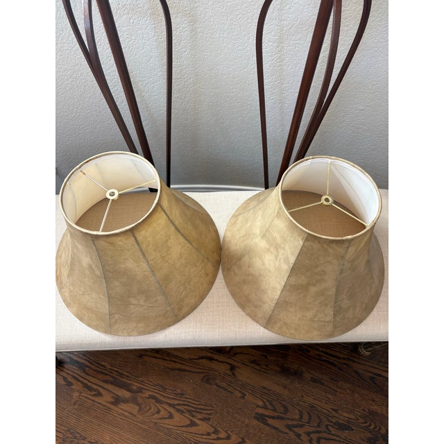Vintage Spanish Revival Scrolled Wrought Iron Floor Lamps With Antiqued Shades – Pair For Sale - Image 14 of 15