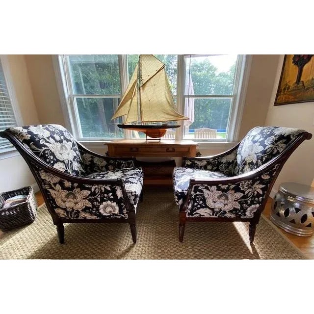 Custom Upholstered Chairs, a Pair For Sale - Image 4 of 12