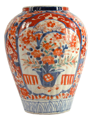 Japanese Ceramic Hand Painted Imari Vase, 1890s