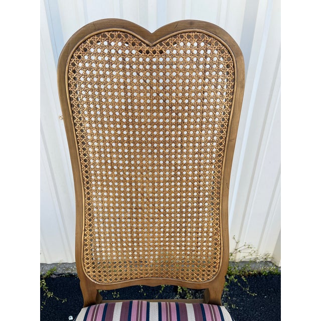 French Country Fruitwood Cane Back Dining Chairs- Set of 4- Attr. Century Furniture For Sale - Image 6 of 11