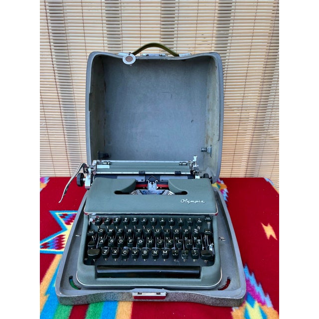 1950s MidCentury Modern Olympia Sm3 Portable Typewriter With Case