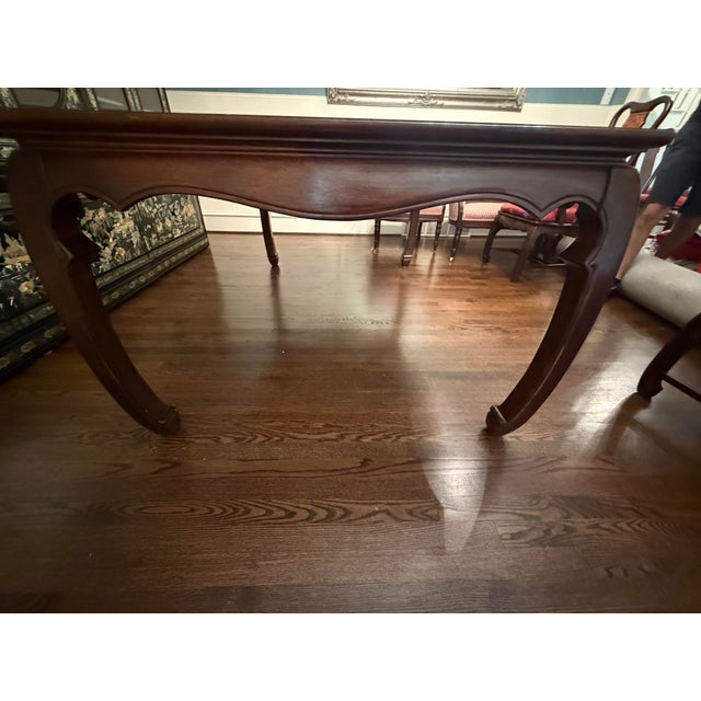 Vintage Asian-Inspired Burl Wood Dining Table & 6 Chairs Set For Sale In Kansas City - Image 6 of 8