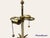Hollywood Regency Vintage Polished Brass Pineapple Lamp With White Metal Shade For Sale - Image 3 of 10