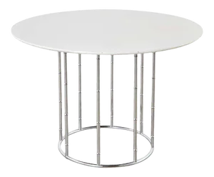 Midcentury Faux Bamboo Chrome and Formica Dining Table