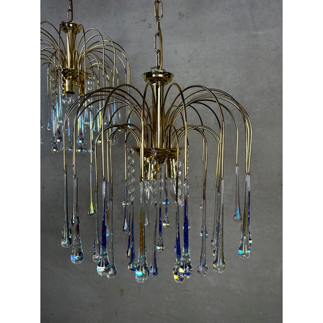 Hollywood Regency Teardrop Chandelier from Massive, 1970s For Sale - Image 10 of 12