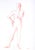 Deep Red Standing Female Nude Watercolor Painting For Sale