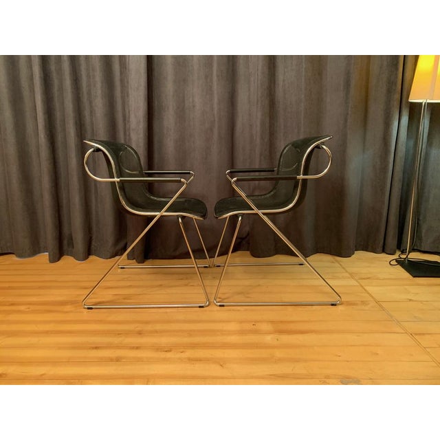A pair of penelope chairs by charles pollock for castelli from 1982. In original and good condition. A revolutionary...