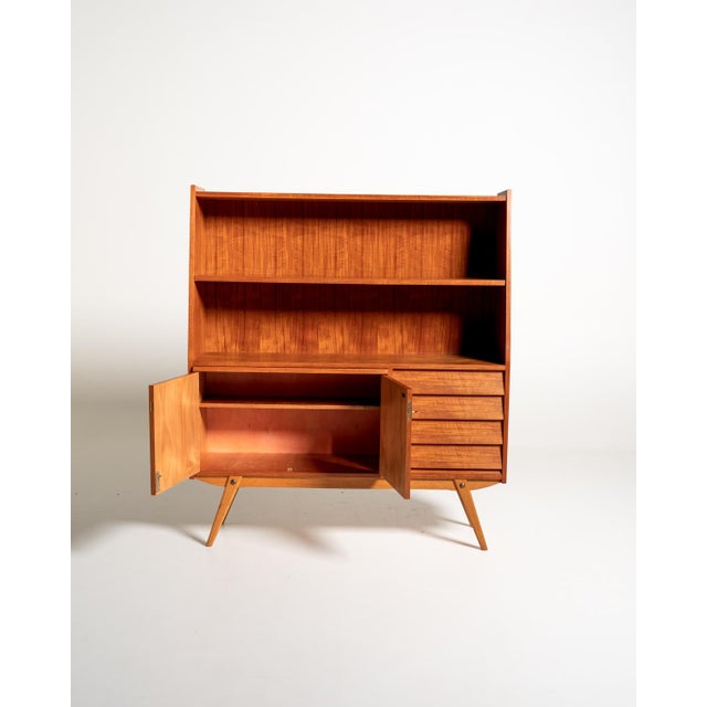 Teak Bookcase with Pull-Out Desk, Sweden, 1950s For Sale - Image 4 of 14