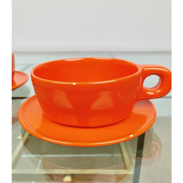 Orange Ceramic Tea Set by Liisi Beckmann for Gabbianelli, Italy, 1960s, Set of 6 For Sale - Image 15 of 16