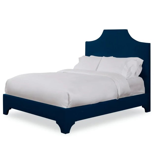 Casa Cosima Kit Queen Headboard, Navy Velvet For Sale - Image 4 of 5