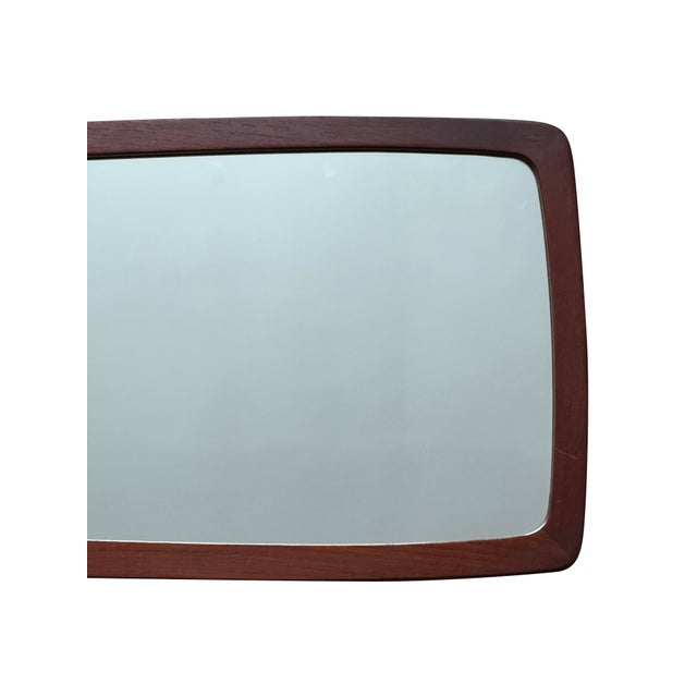 Mid-Century Modern Mid-Century Modern Tapered Teak Wall Mirror, 1970s For Sale - Image 3 of 12