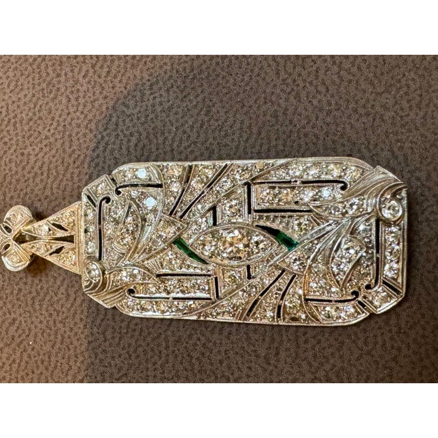 Estate Art Deco 5 Ct Diamond Platinum 10 Gm Pin / Broach /Pendant VS Quality For Sale - Image 17 of 18