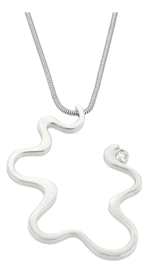 Mid 20th Century Tiffany & Co. Frank Gehry Equus Diamond Pendant Necklace - 18k White Gold