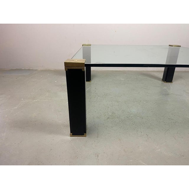 Mid-Century Hollywood Regency Glass and Brass Coffee Table by Peter Ghyczy, Netherlands, 1970s For Sale - Image 6 of 13