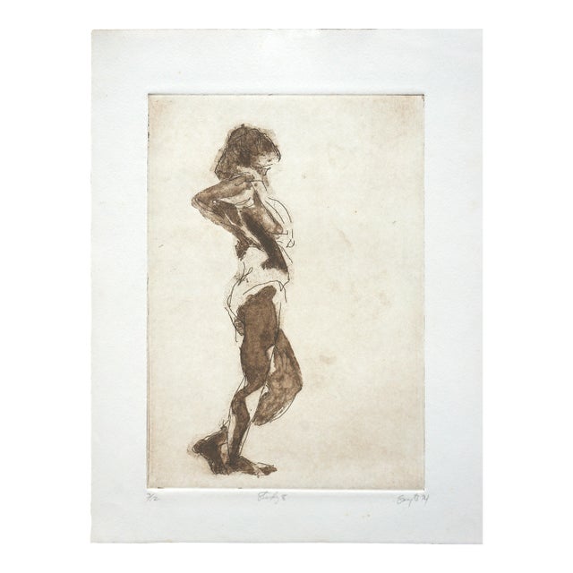 "Study 8" Figurative Lithograph by Jim Smyth For Sale