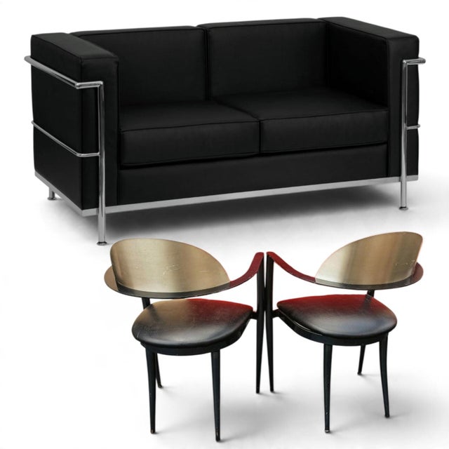 Animal Skin Premium MCM Sophisticated Reproduction of the Lc2 Petit Modele Two-Seat Loveseat. For Sale - Image 7 of 12