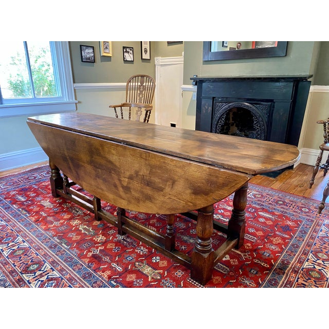 Wood 1980s English Windsor Gate Leg Drop Leaf Table and Chairs For Sale - Image 7 of 9