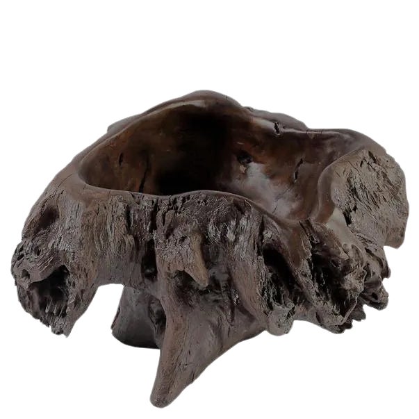 Dark Brown Organic Sculptured Bowl For Sale
