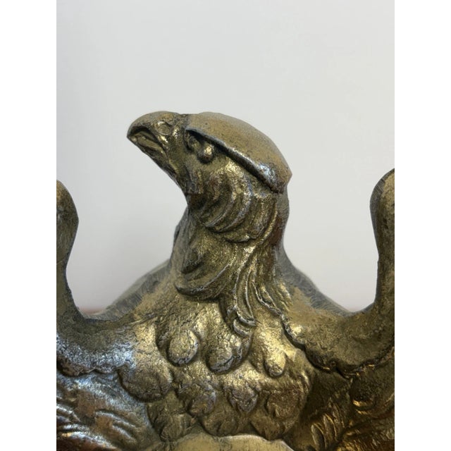 Vintage 1776 Brass Bald Eagle Bookend American Patriotic Federal Decor For Sale - Image 9 of 14