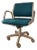 Vintage Mid-Century Steelcase Teal Blue Rolling Office Desk Arm Chair For Sale