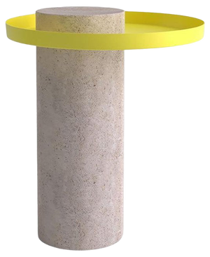 Medium Travertine Guéridon by Sebastian Herkner