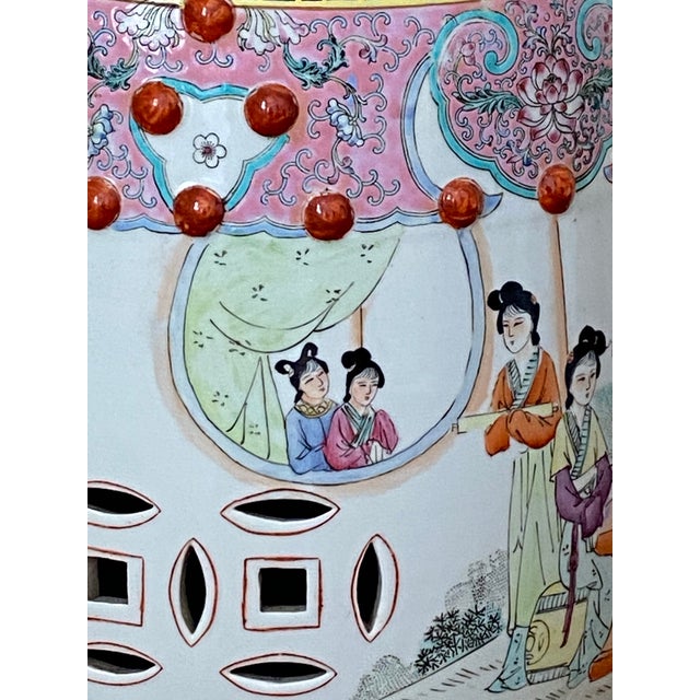 Vintage Famille Rose Porcelain Garden Stool For Sale - Image 9 of 12