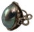1990s Blue Gray Mabe Pearl Ring in Sterling 1 Inch X 3/4 Inch Vintage Size 11 For Sale