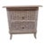 1980s Nightstand Whitewash Wood Wicker Metal Detail Coastal Style For Sale