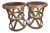 1970s Brass X-Form Drum Side Tables or Stools Attributed to Sarreid, Pair For Sale