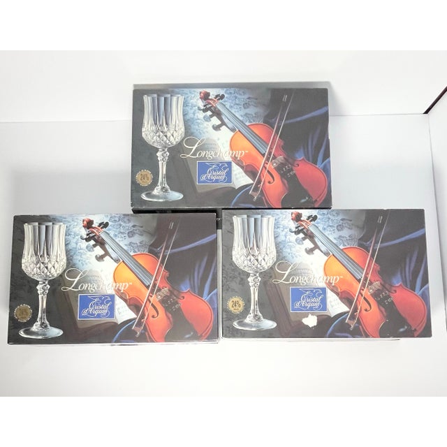 Transparent Cristal D’Arques “Longchamp” Crystal Wine Glasses - Set of 12 For Sale - Image 8 of 8
