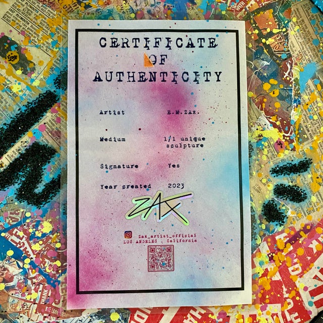 e.m. Zax Snare Drum Sculpture Drip Spray Paint, Collage & Glitter - Signed For Sale In Cincinnati - Image 6 of 17