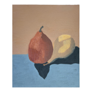Abstract Pears Still Life Oil Painting on Artist 11" X 14" Board Unsigned