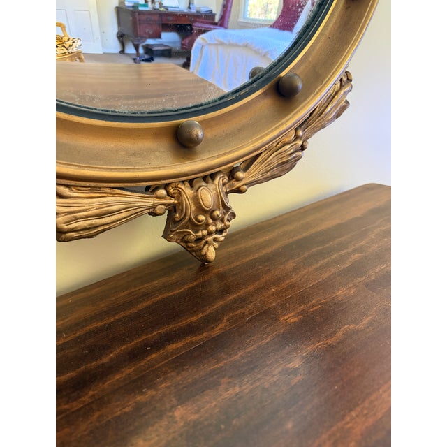 Wood American Federal Giltwood Eagle Bullseye Convex Mirror For Sale - Image 7 of 12
