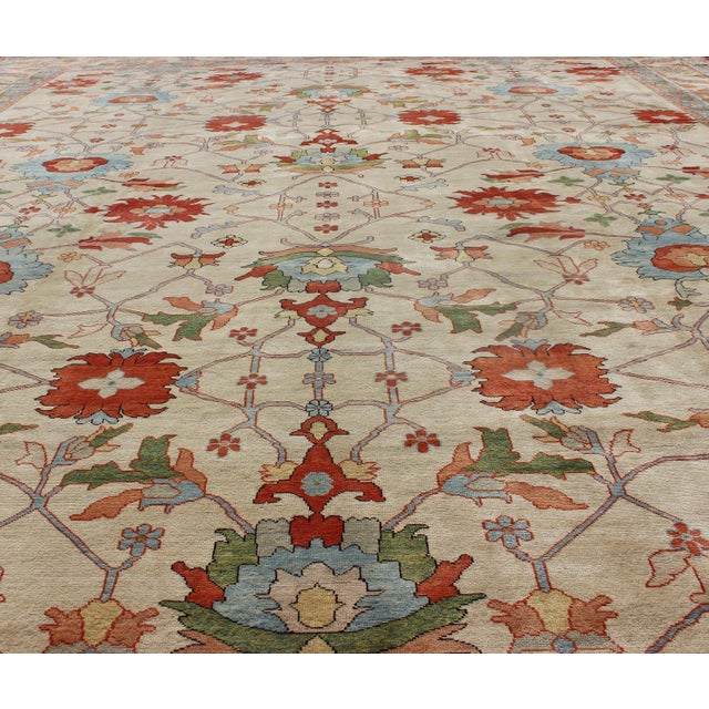 1990s Very Large Persian Vintage Serapi Rug With All-Over Pattern by Keivan Woven Arts 16'8" X 29'0" For Sale - Image 5 of 11