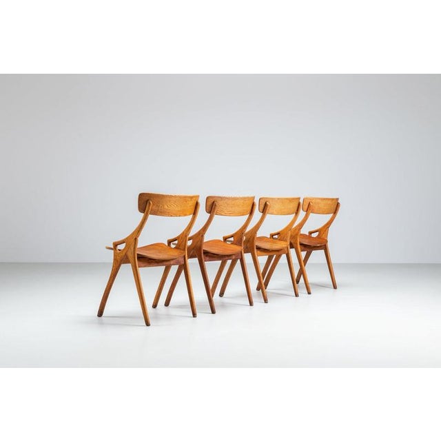 1950s Dining Chairs in Teak by Arne Hovmand Olsen for Mogens Kold, Denmark, 1959, Set of 4 For Sale - Image 5 of 17