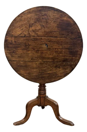 Antique Late 18th C Round English Walnut Tilt Top Table