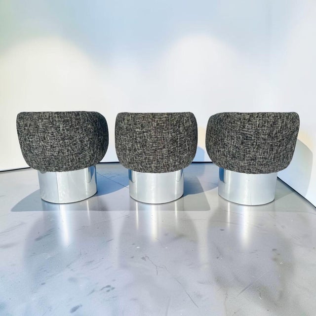 1970s 1970s Leon Rosen for Pace Collection Swivel Tub Chairs - Set of 3 For Sale - Image 5 of 6