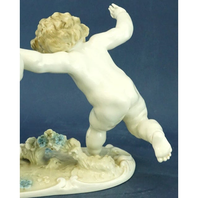 20th Century Porcelain Sculpture with Triptych of Putti by Karl Tutter for Hutschenreuther, Germany For Sale - Image 14 of 18