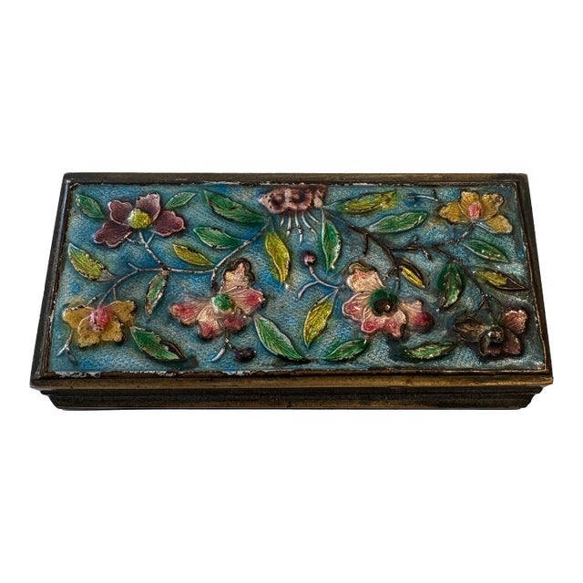 Chinese Enameled Stamp Box Circa 1890-1910 For Sale