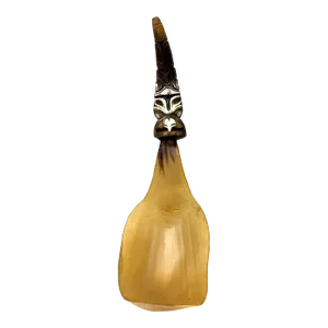North West Coast Haida or Tlingit Native American Indian Horn Spoon Ladle Eagle and Bear Large Size
