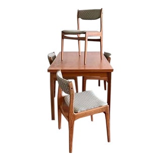 Danish Teak Draw-Leaf Extension Dining Set — Table — Made in Denmark, C. 1960s For Sale
