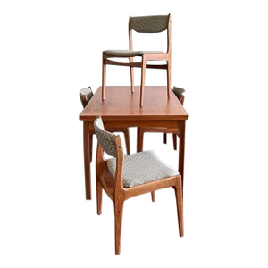 Danish Teak Draw-Leaf Extension Dining Set — Table — Made in Denmark, C. 1960s
