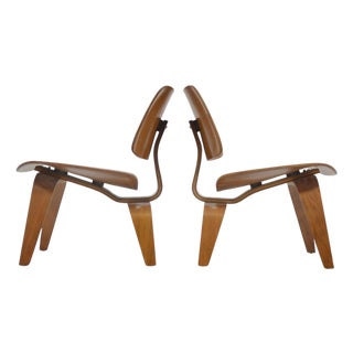 Eames Rare Matched Pair of Walnut LCW Lounge Chairs For Sale