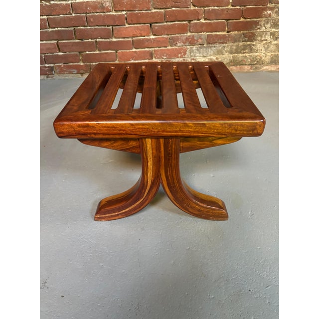 Brown Salvador Vidal Exotic Wood Cantilevered Rocker and Ottoman For Sale - Image 8 of 12