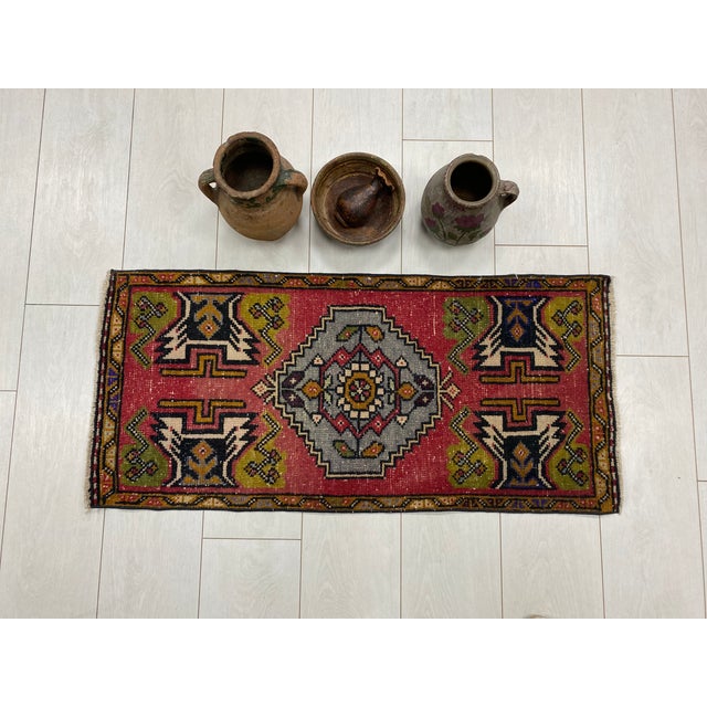 Handmade wool carpet in Turkish Anatolia , Vintage Oushak Rug,Turkish Vintage Anatolian Rug, Handmade wool Rug . One Of...
