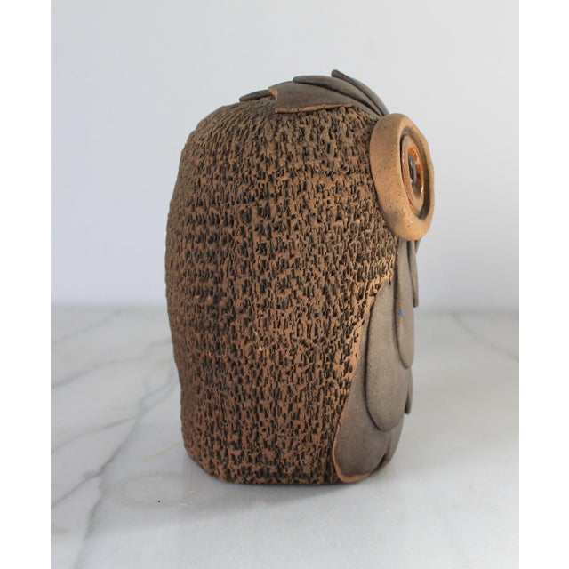 1980s 1980's Studio Art Pottery Owl Bud Vase For Sale - Image 5 of 10