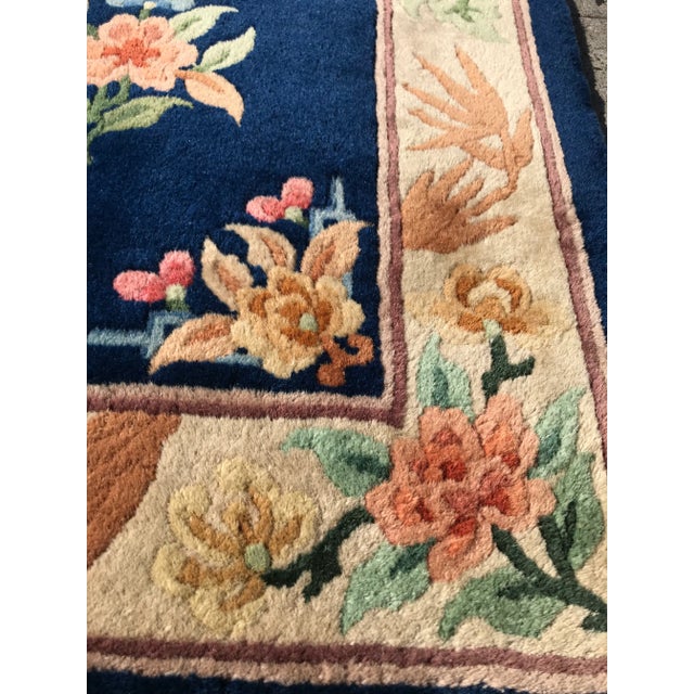 Royal Blue 1940s Art Deco Chinese Runner-2′3″ × 10′3″ For Sale - Image 8 of 13
