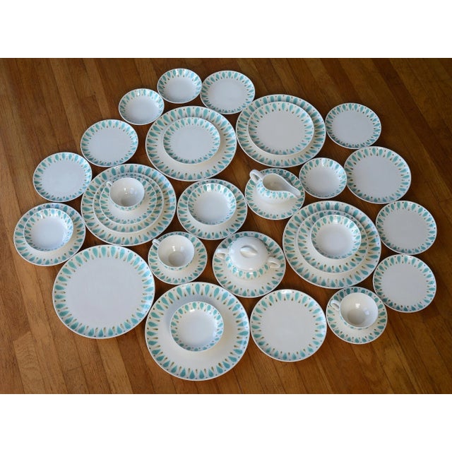 Mid Century Japanese Kasuga Contempo Turquoise Dinnerware 37-Piece Set For Sale - Image 13 of 13