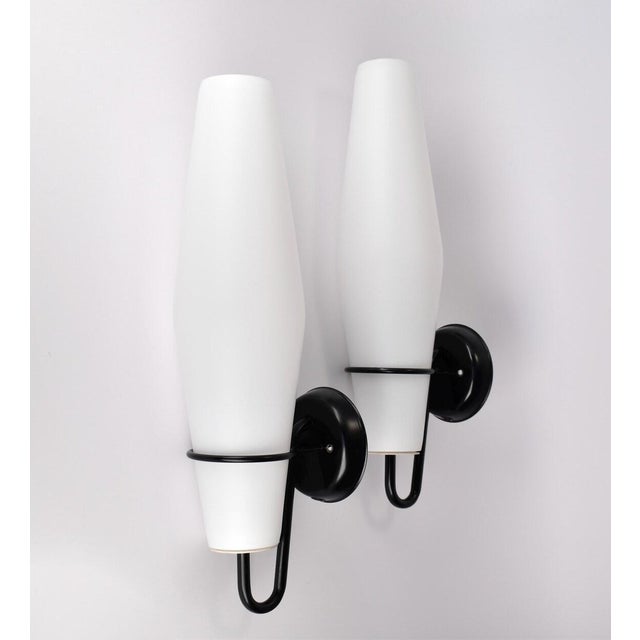 Modernist Glass Wall Sconces C-1556 by Raak, 1950s For Sale - Image 9 of 15