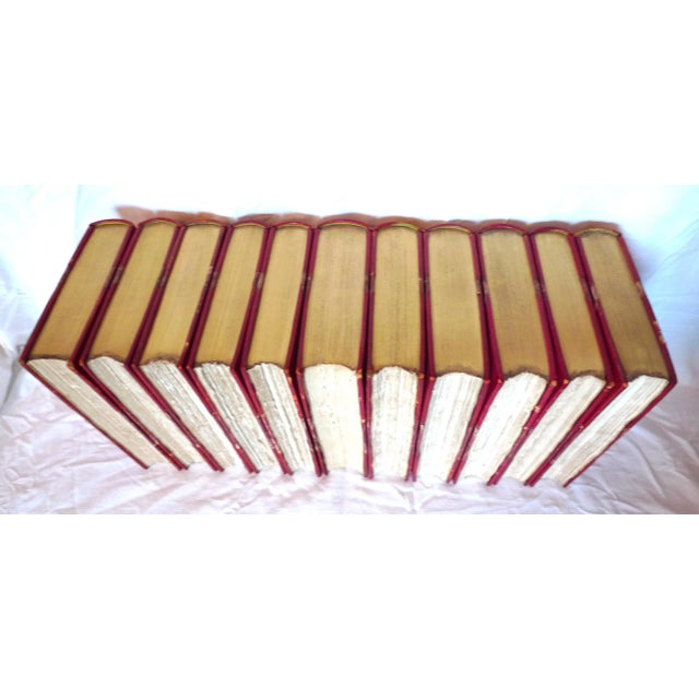 Illustration Late 19th Century Illustrated Red Leather Volumes, the Works of Alphonse Daudet - 11 Books. For Sale - Image 3 of 13